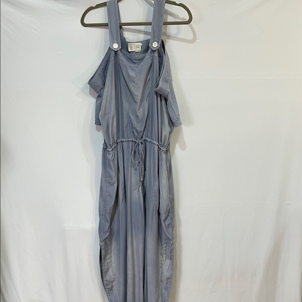 Off-Shoulder Blue-Gray Jumpsuit